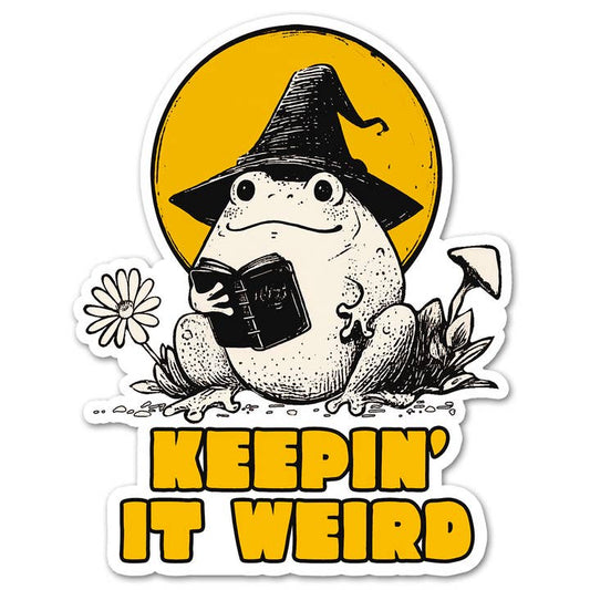 KEEPIN' IT WEIRD WIZARD FROG STICKER