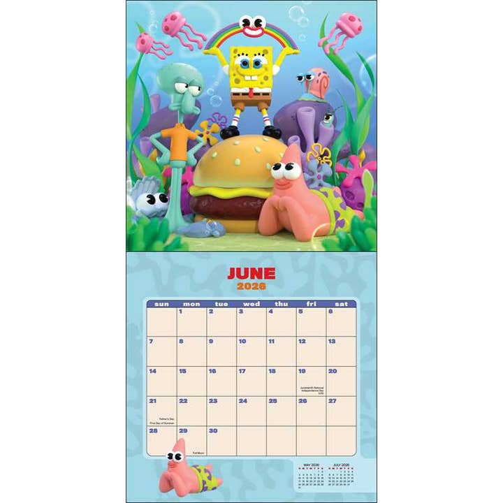 SPONGEBOB SQUAREPANTS 2026 WALL CALENDAR (INCLUDES STICKERS)