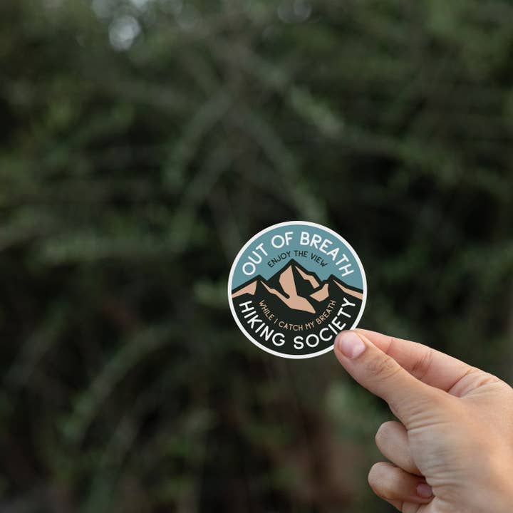OUT OF BREATH HIKING SOCIETY STICKER