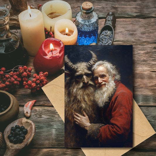 KRAMPUS AND ST. NICK HOLIDAY CARD
