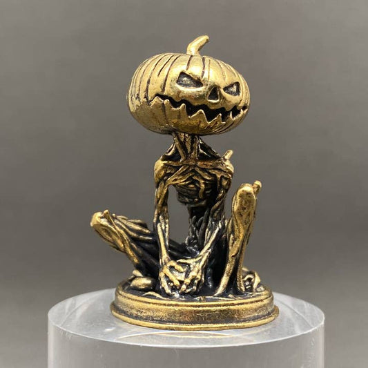 MINIATURE BRASS PUMPKIN GHOST