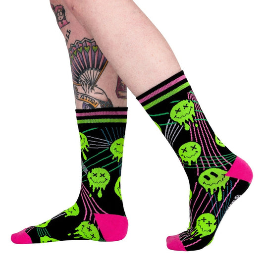 LASER BASSFACE MELT SUPREME CREW SOCKS BY FOOTCLOTHES