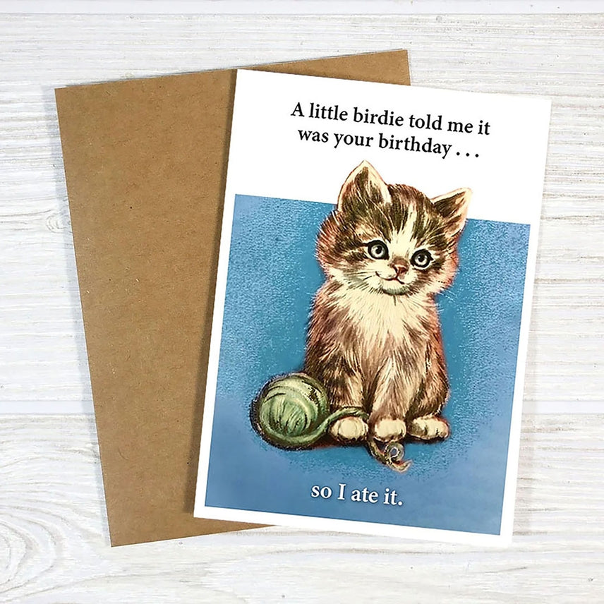 A LITTLE BIRDIE TOLD ME BIRTHDAY CARD