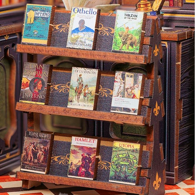 OWL BOOKSTORE 3-D WOODEN MINIATURE BOOK NOOK KIT