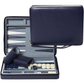 MAGNETIC BACKGAMMON WITH LEATHERETTE CASE AND CARRYING STRAP - TRAVEL SIZE