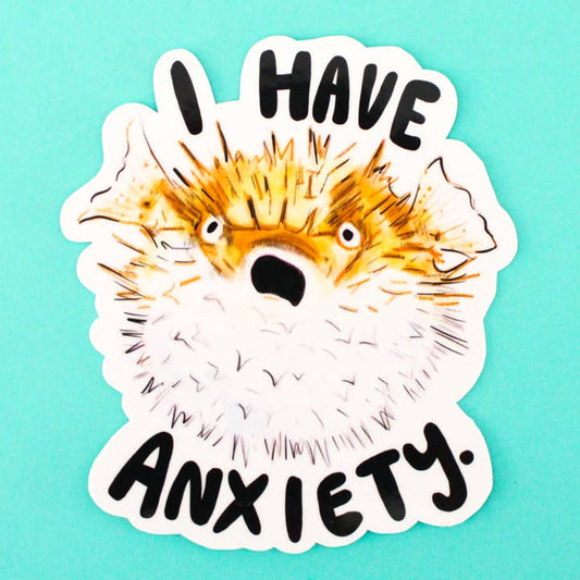 ANXIETY PUFFERFISH STICKER
