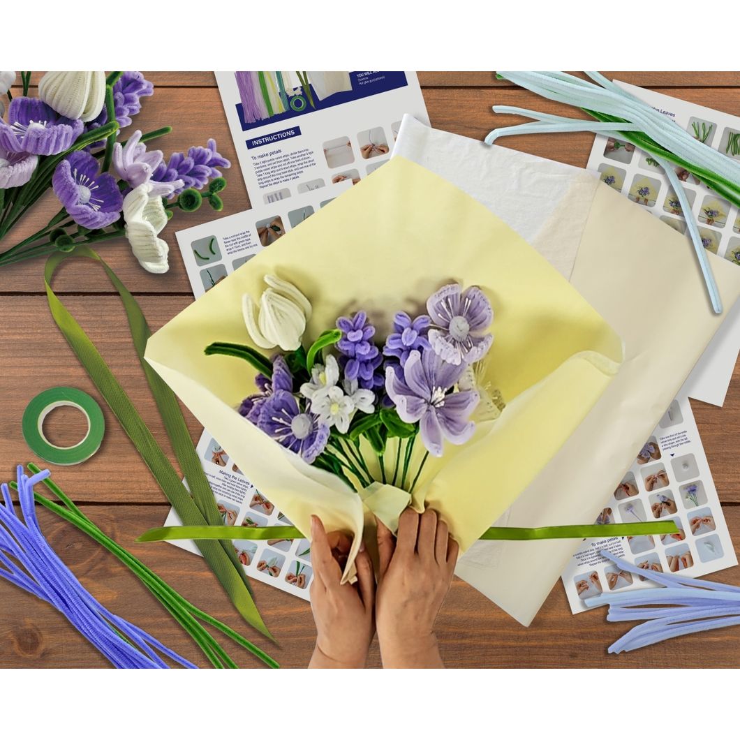 PURPLE MIX CHENILLE FLOWER KIT