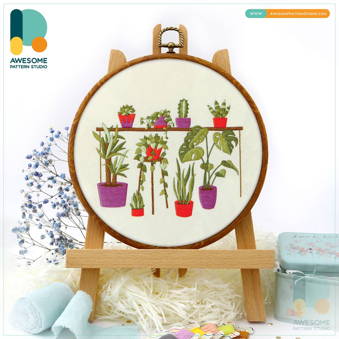 HOUSE PLANTS CROSS STITCH KIT