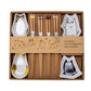 CUTE CATS CHOPSTICKS AND SAUCE DISH SET