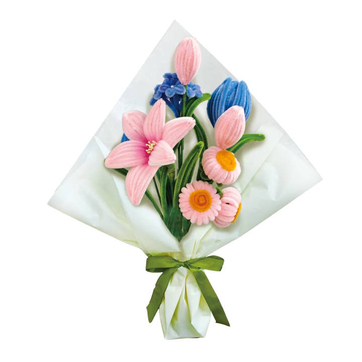 PINK & BLUE CHENILLE FLOWER KIT