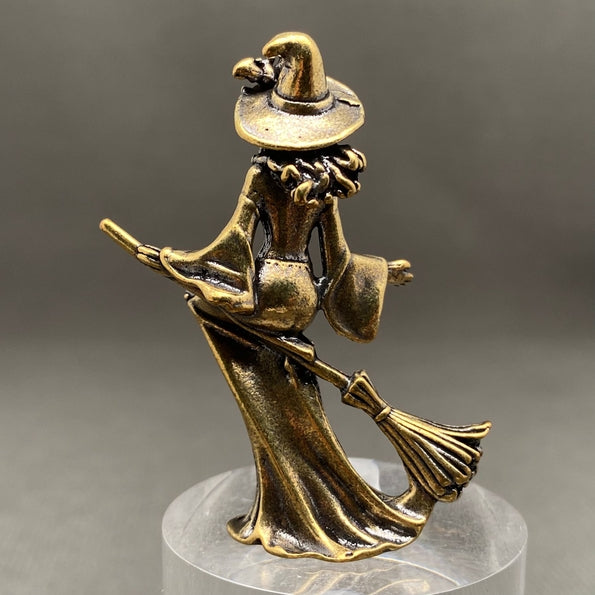 MINIATURE BRASS WITCH