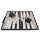 ELEGANT BLACK LEATHERETTE BACKGAMMON 14.75" X 9.75"