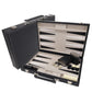 ELEGANT BLACK LEATHERETTE BACKGAMMON 14.75" X 9.75"
