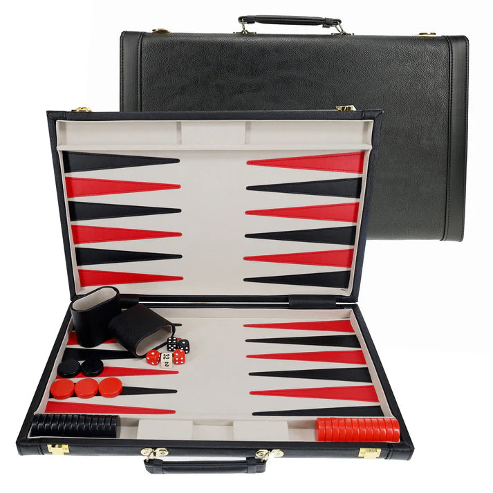 ELEGANT LEATHERETTE BACKGAMMON 18" X 11"