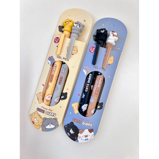CATS DIARY DOUBLE PACK GEL PEN