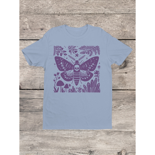 FLORAL MOTH T-SHIRT IN BLUE