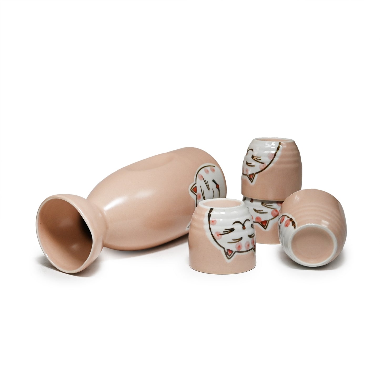 HAPPY CAT PINK SAKE SET