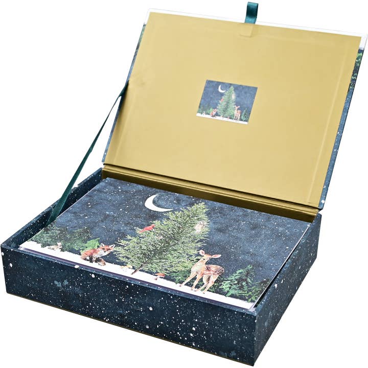 MOONLIT FOREST FRIENDS DELUXE BOXED HOLIDAY CARDS