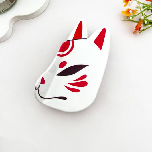 KAWAII FOX WHITE MASK HAIR CLAW