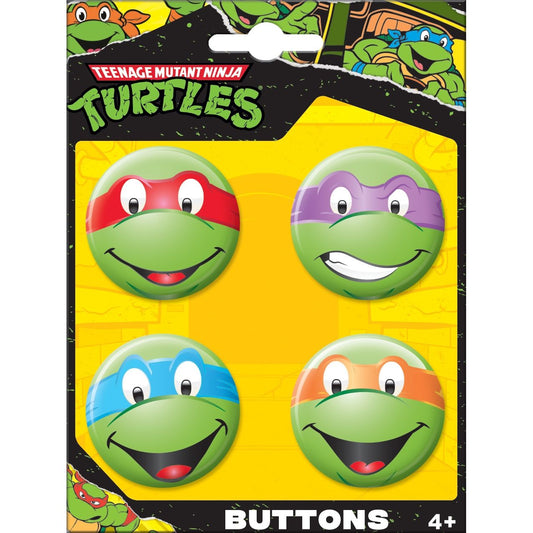 TEENAGE MUTANT NINJA TURTLES FACES 4-BUTTON SET
