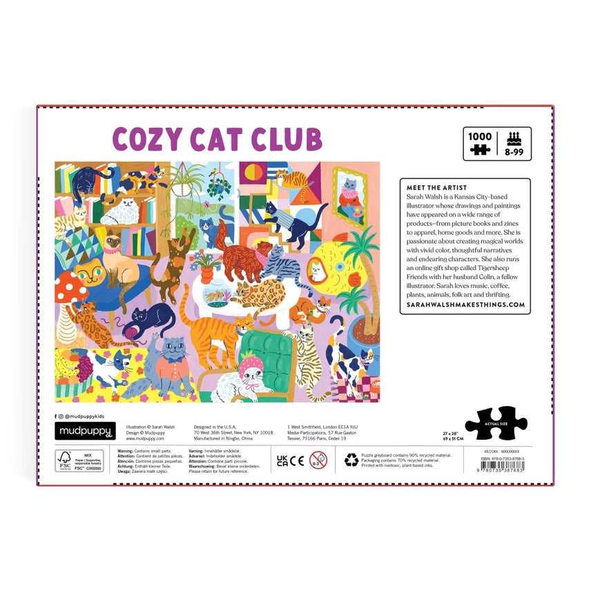 COZY CAT CLUB 1000 PIECE JIGSAW PUZZLE