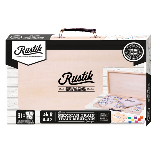 RUSTIK DELUXE WOOD MEXICAN TRAIN DOMINOS