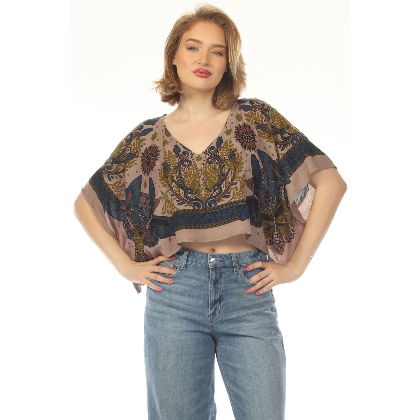 BUTTERFLY SCARF CROP TOP