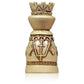 Medieval Chess & Checkers Set – Polystone Pieces, Black Stained Wooden Board with Storage Drawer – 15 in.