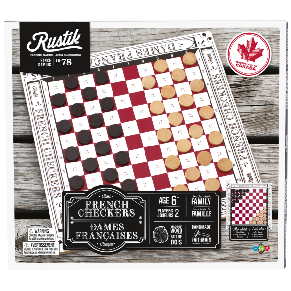 RUSTIK 4-IN-1 FRENCH CHECKERS