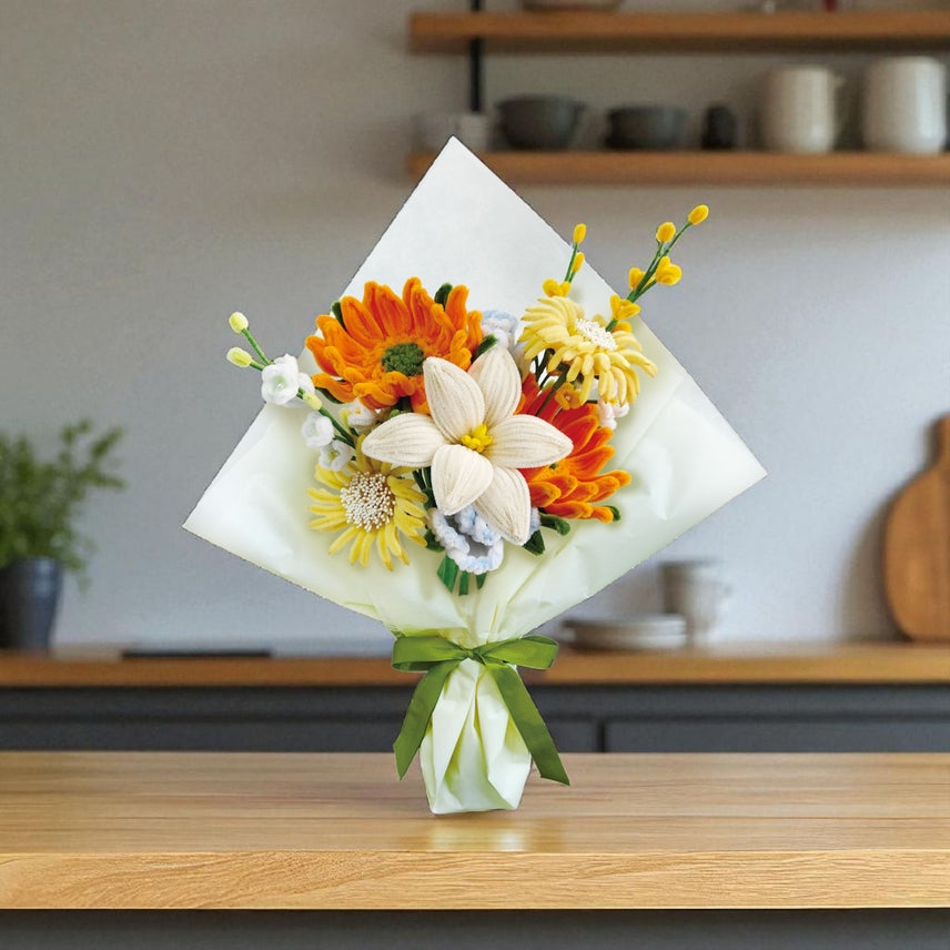 ORANGE MIX CHENILLE FLOWER KIT
