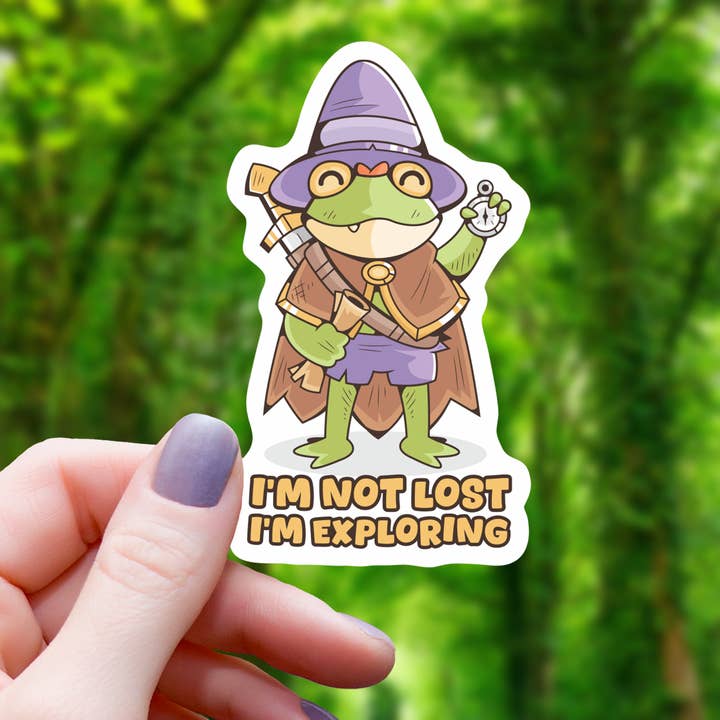 I'M NOT LOST, I'M EXPLORING FROG STICKER