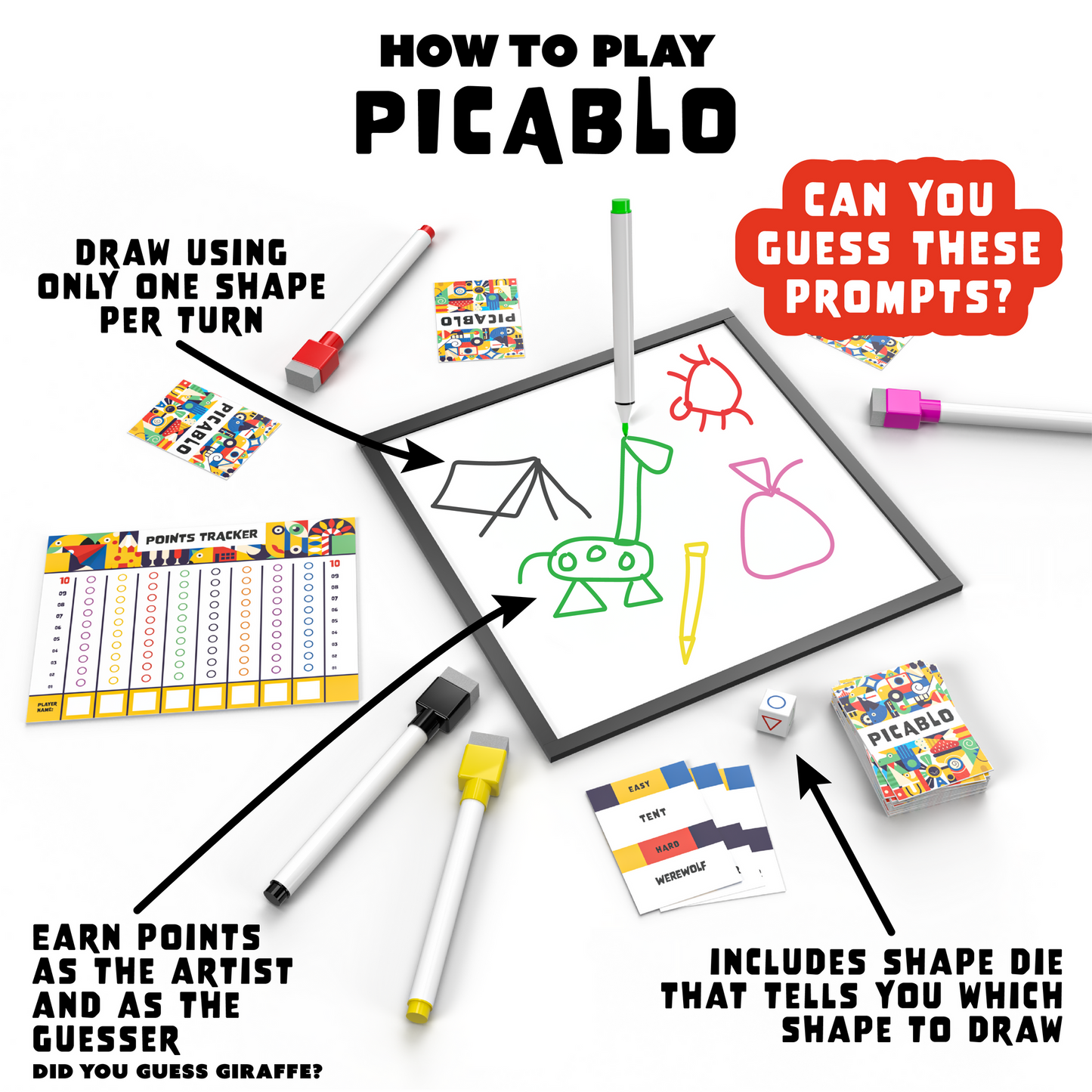 PICABLO THE SHAPE DRAWING PARTY GAME