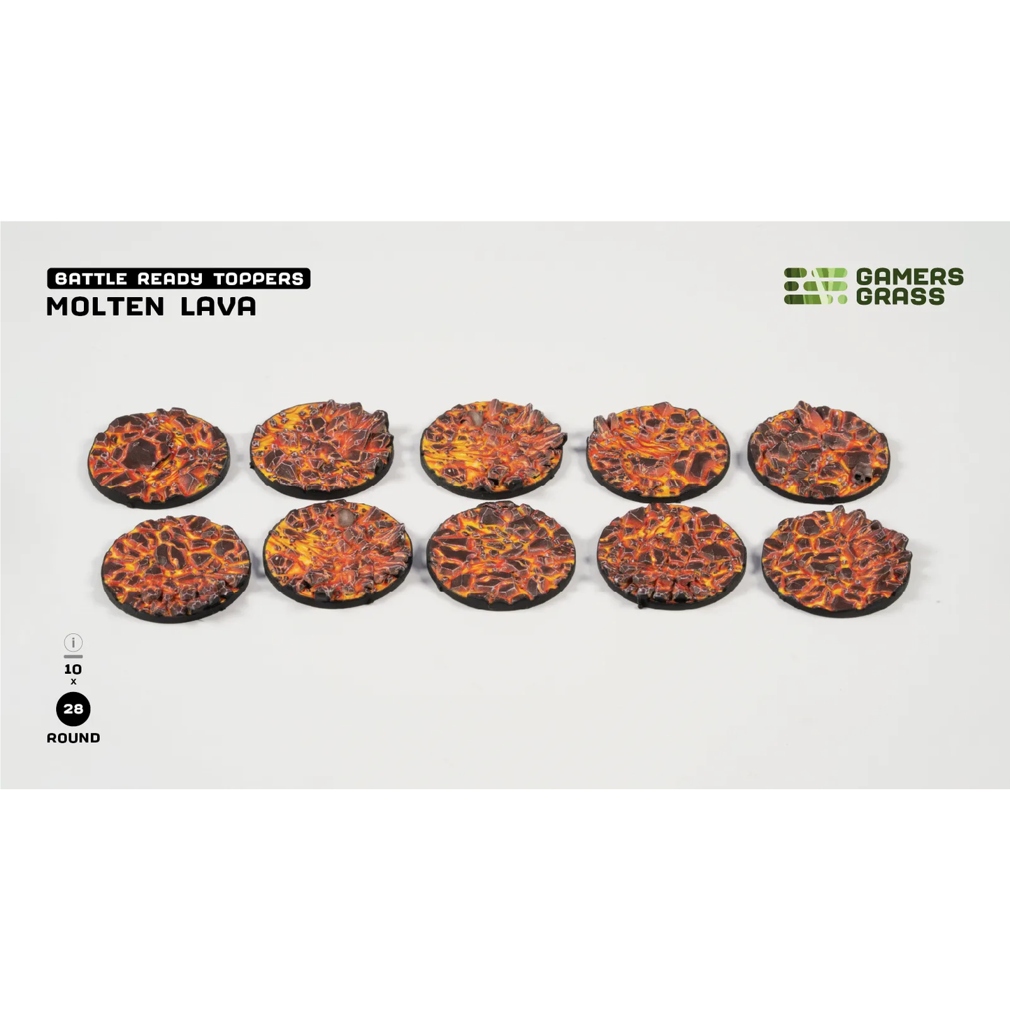 GAMER'S GRASS BATTLE READY BASE TOPPERS - MOLTEN LAVA