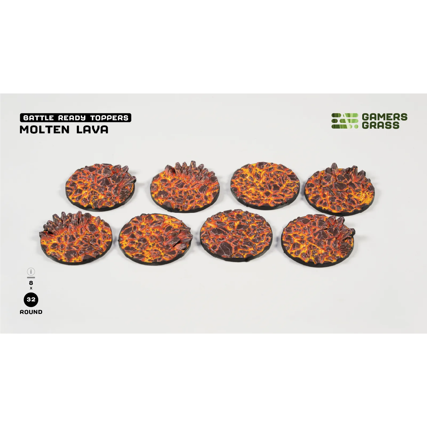 GAMER'S GRASS BATTLE READY BASE TOPPERS - MOLTEN LAVA