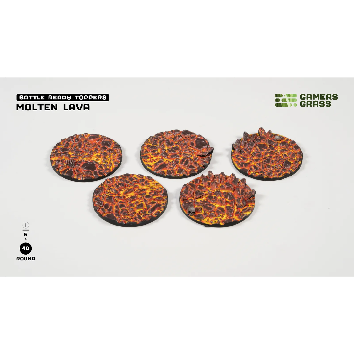 GAMER'S GRASS BATTLE READY BASE TOPPERS - MOLTEN LAVA
