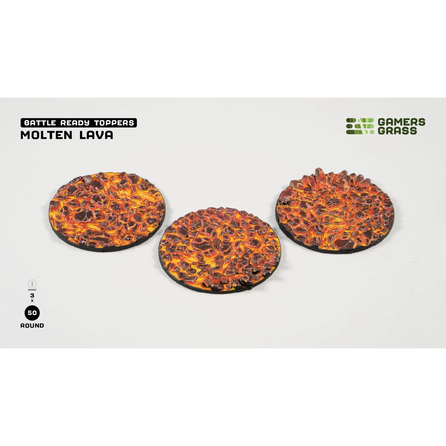 GAMER'S GRASS BATTLE READY BASE TOPPERS - MOLTEN LAVA