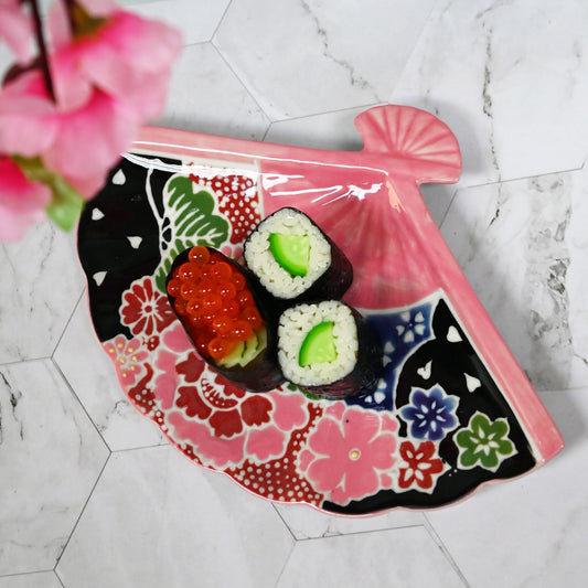 PINK KIMONO PRINT FAN PLATE