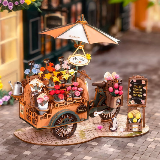 BLOSSOM FLOWER CART WOODEN MINATURE KIT