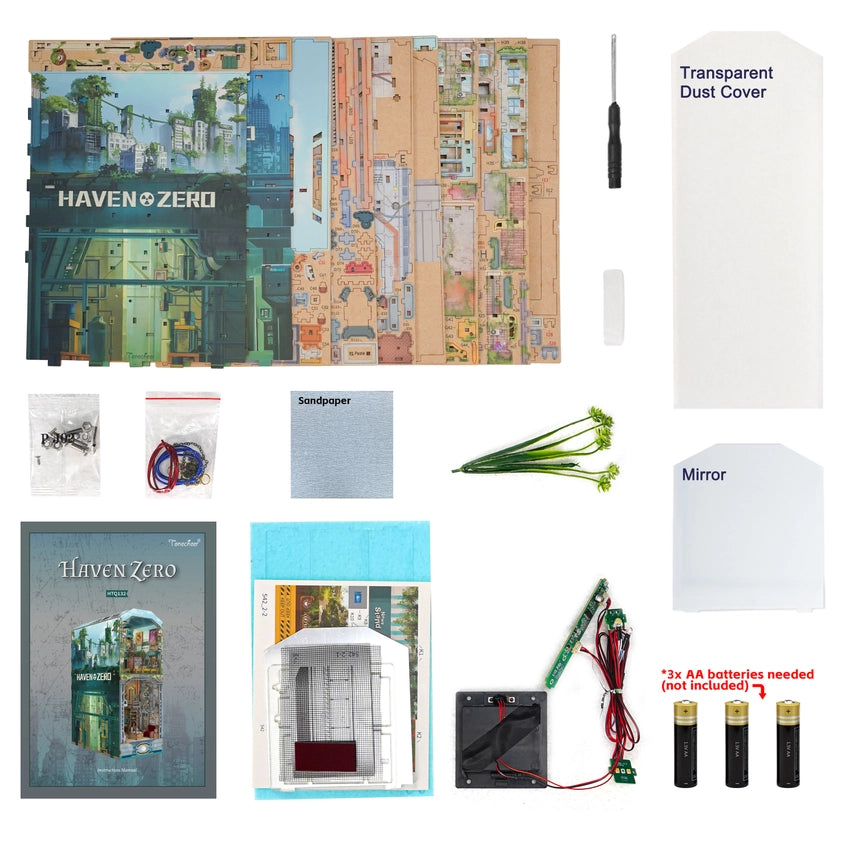 HAVEN ZERO 3-D WOODEN MINIATURE BOOK NOOK KIT