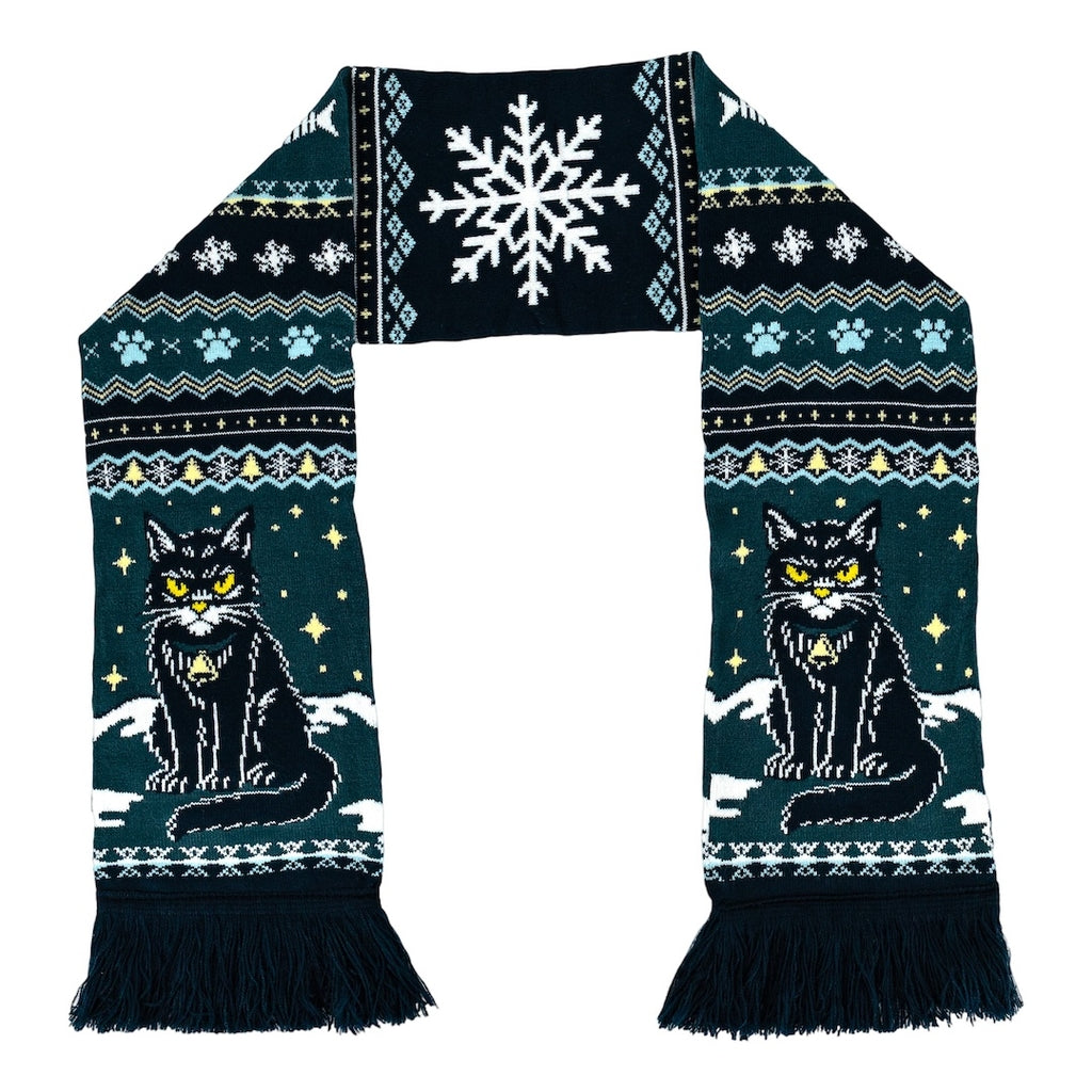 YULE CAT CHRISTMAS SCARF