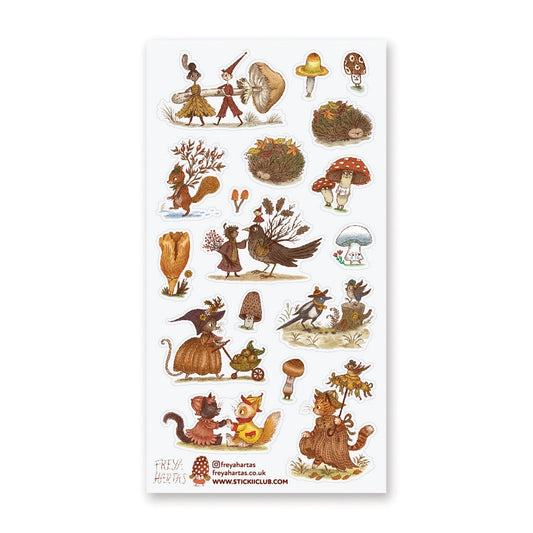 AUTUMN WOODLAND WHIMSY STICKER SHEET