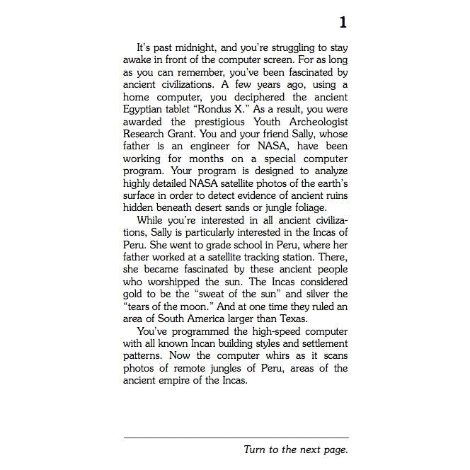 CHOOSE YOUR OWN ADVENTURE: INCA GOLD