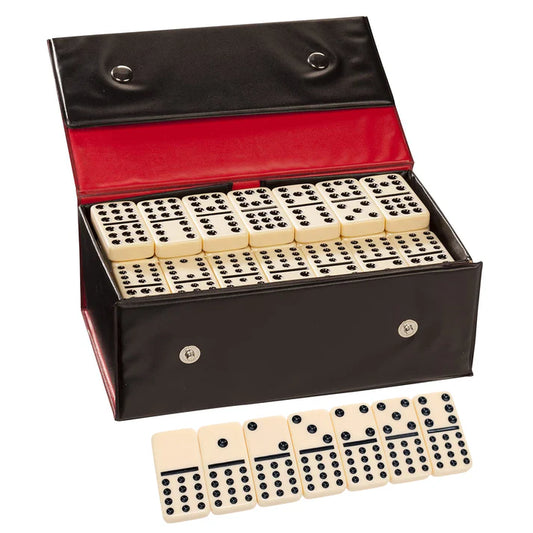 DOUBLE TWELVE DOMINOES - IVORY COLOR, THICK SIZE