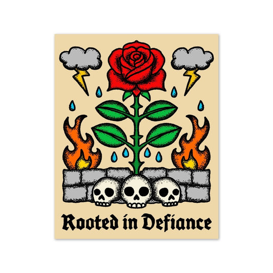 ROOTED IN DEFIANCE STICKER