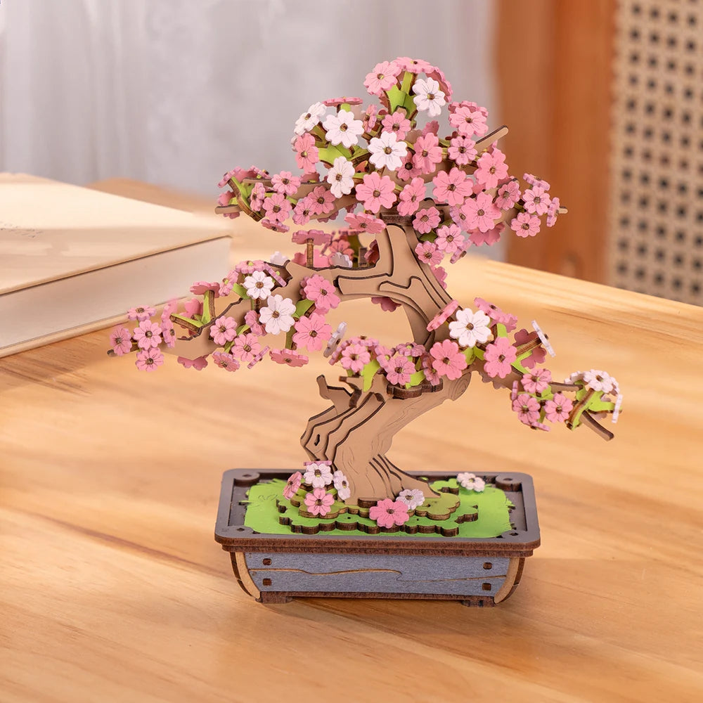 3D WOODEN FLOWER PUZZLE: SAKURA BONSAI