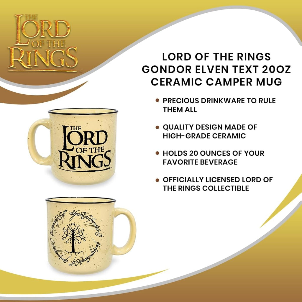 LORD OF THE RINGS GONDOR ELVEN TEXT 20OZ CERAMIC CAMPER MUG
