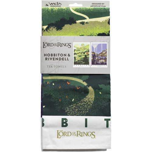 RIVENDELL & HOBBITON TEA TOWEL 2-PACK (THE LORD OF THE RINGS WETA WORKSHOP)