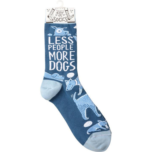 LESS PEOPLE MORE DOGS SOCKS