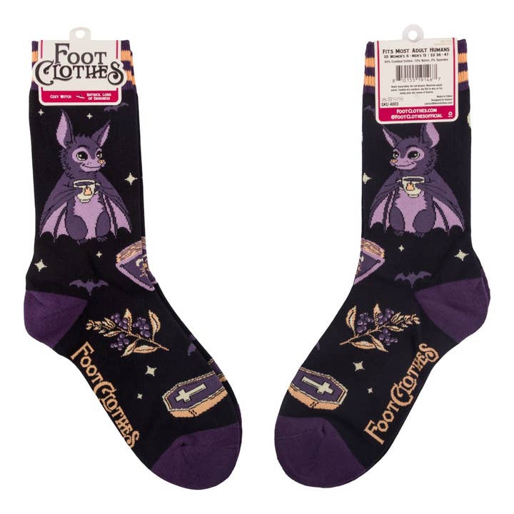 BATRICK, LORD OF DARKNESS CREW SOCKS BY FOOTCLOTHES