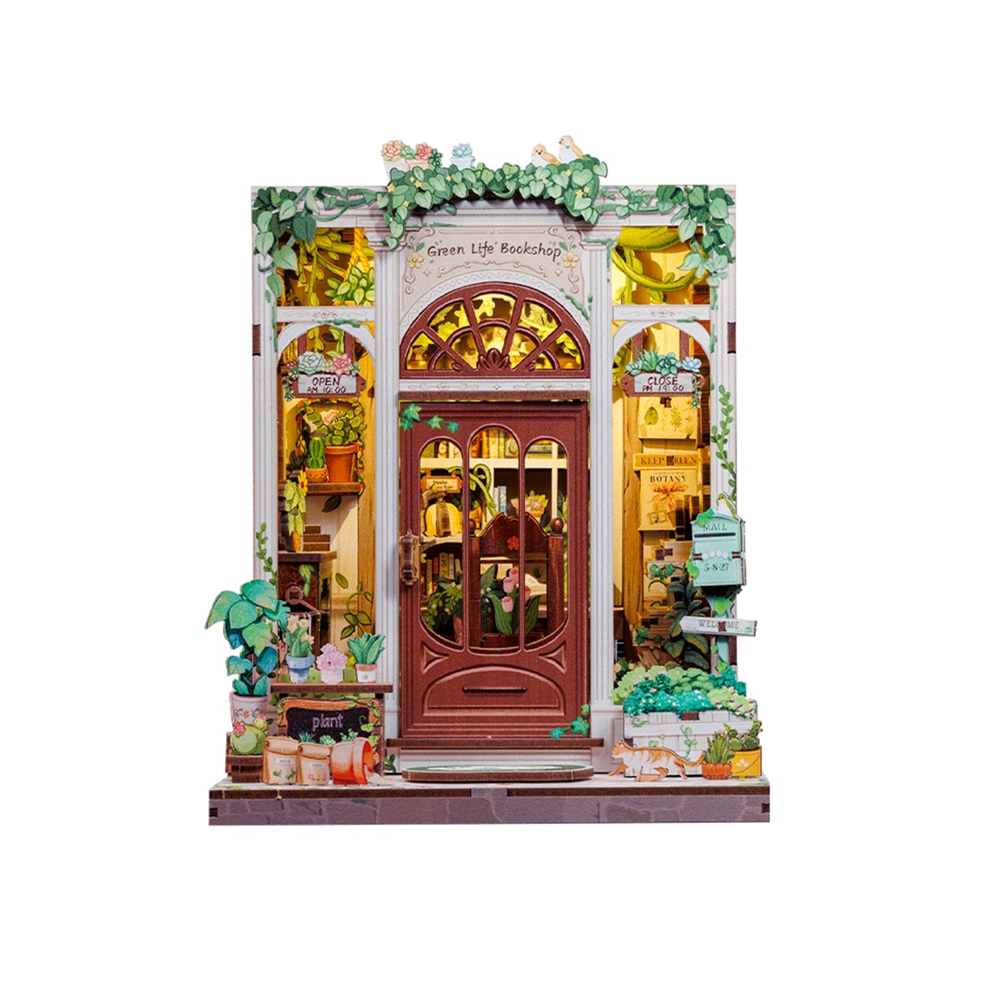 GREEN LIFE BOOKSHOP 3-D WOODEN MINIATURE BOOK NOOK KIT